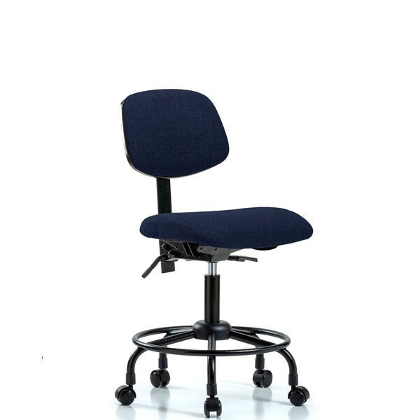Desk Chair Desk Chair, Fabric, RT Tilt Casters, Nav, No Arms, 21" to 26" Height, Fabric, Dark Blue
