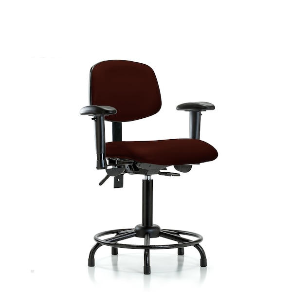 Medium Bench Chair Vinyl Chair, RT Tilt AA, Gld, Burg, Adjustable Arms, 22" to 29" Height, Vinyl