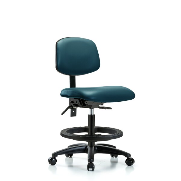 Vinyl Chair, Med Bench, Foot Ring, Casters, Royal