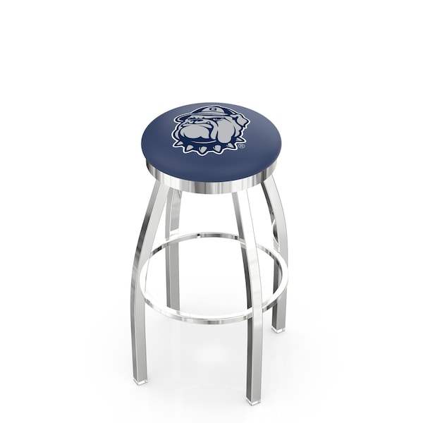 25" Chrome Georgetown Swivel Bar Stool, Accent Ring