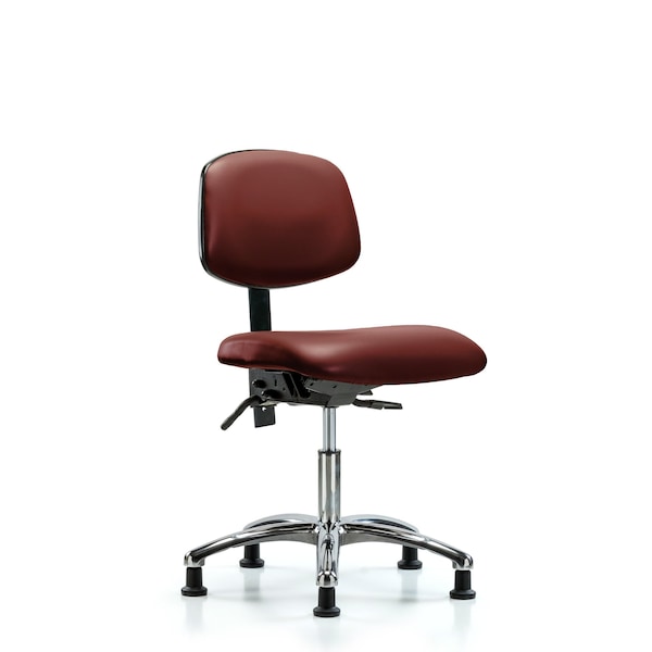 Vinyl Chair Chrome, Desk, Tilt, Glides, Borscht