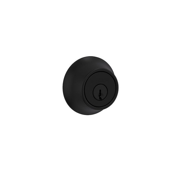 Single Cylinder Deadbolt with RCAL Latch and RCS Strike with New Chassis Matte Black Finish
