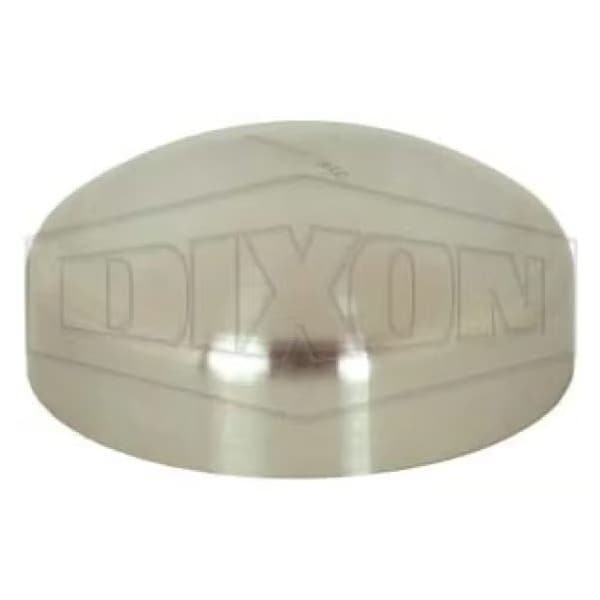 End Cap, Fitting/Connector Type: Cap, 1-1/2 in Nominal Size, Butt Weld, 304 SS, Unpolished, 1/2 in H