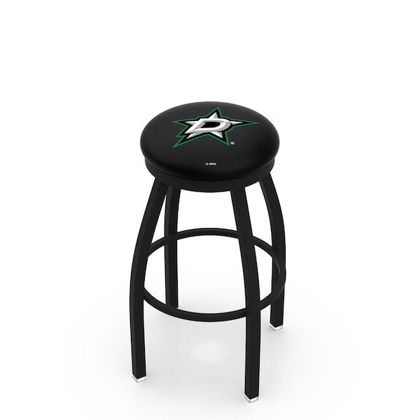 25" Blk Wrinkle Dallas Stars Swivel Bar Stool, Accent Ring