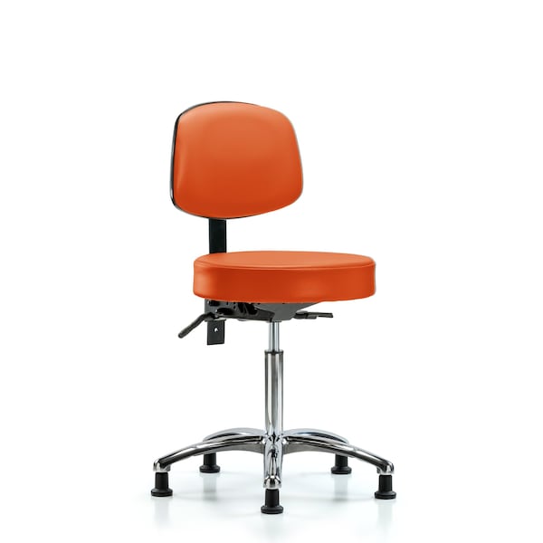 Ben Stool, Med, Vinyl, Bk, Gld, Orange