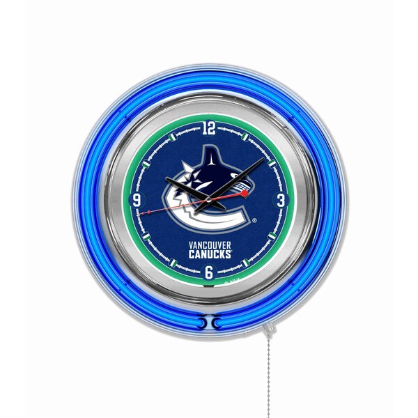 Vancouver Canucks Double Neon 15" Clock, NHL