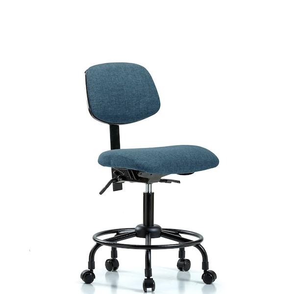 Desk Chair Desk Chair, Fabric, RT Tilt Casters, Blu, No Arms, 21" to 26" Height, Fabric, Blue