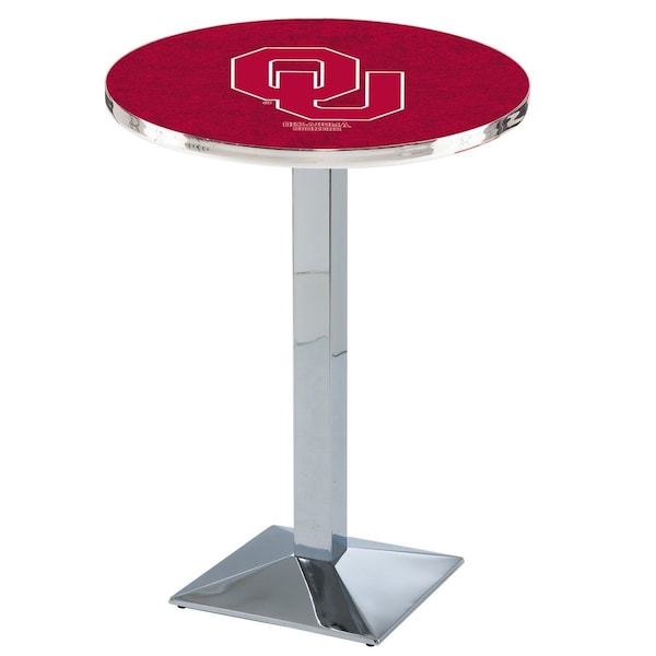 42" Chrome Oklahoma Pub Table, 36" dia. Top
