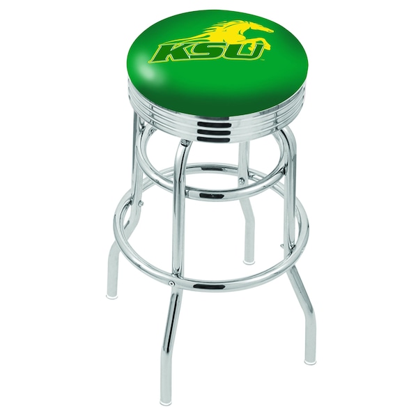 25" Chrome 2-Ring Kentucky State Univ Swivel Bar Stool, Accent Ring