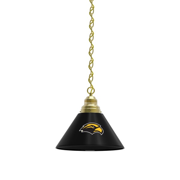 Southern Miss Pendant Light, Brass Fixture