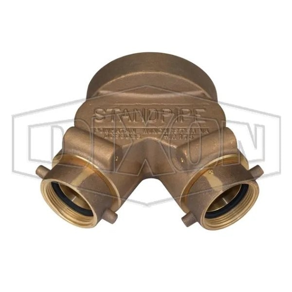The Right Connection 21-132 Double Clapper Siamese Back Outlet, 2 2-1/2 x 6 in, FNST x FNPT, Cast