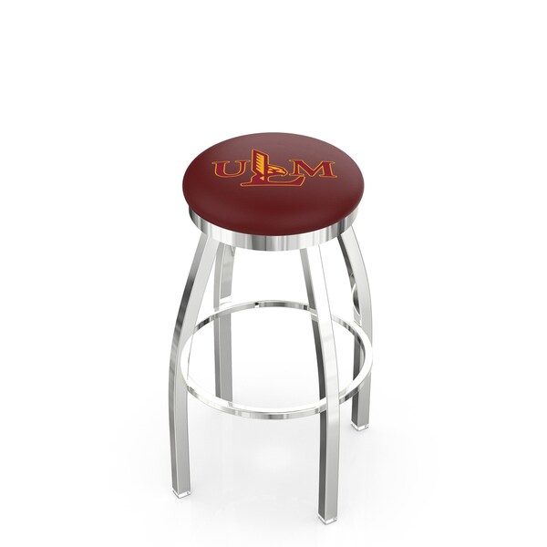 25" Chrome Louisiana-Monroe Swivel Bar Stool, Accent Ring