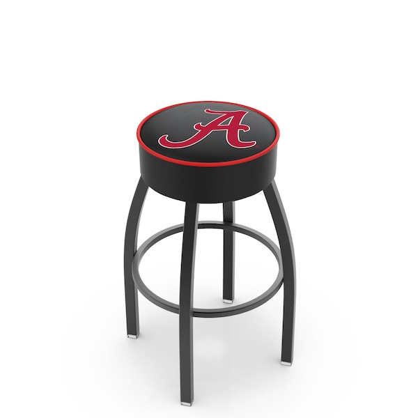 25" 4" Alabama Cushion Seat, Blk Wrinkle Base Swivel Bar Stool