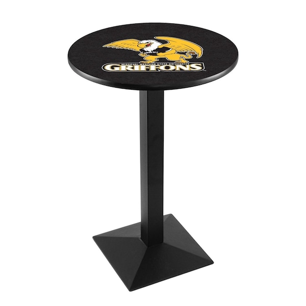 42" Blk Wrinkle Missouri Western State Pub Table, 36" dia. Top