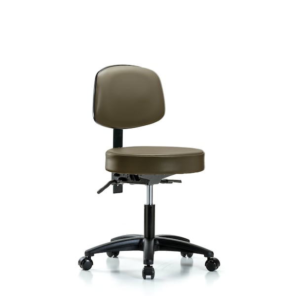 Vinyl Stool, Back, Desk, Tilt, Casters, Royal