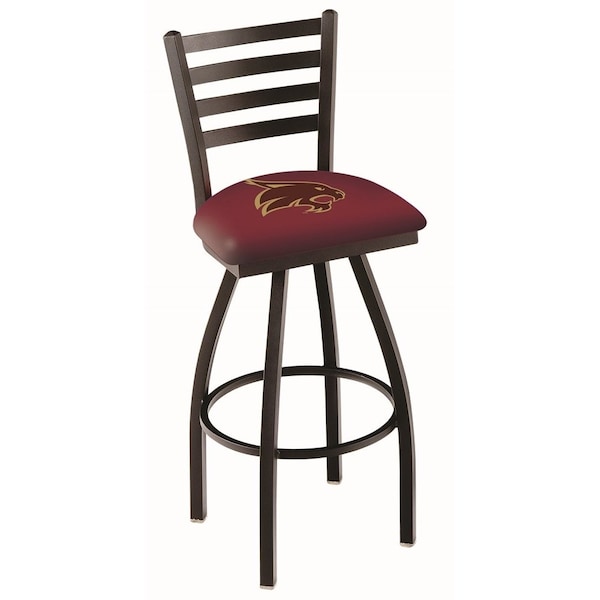 25" Blk Wrinkle Texas State Swivel Bar Stool, Ladder Back