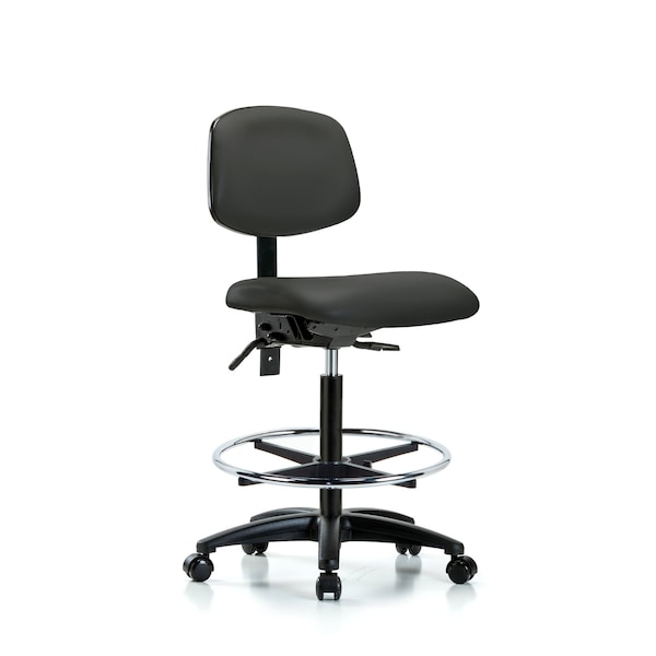 Chair, Fabric, Hi Bench, BF Glides, Bur, No Arms, 26" to 35" Height, Charcoal