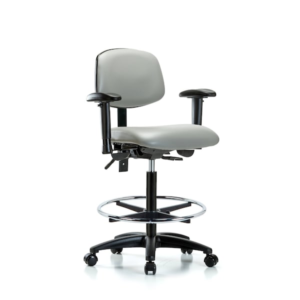 Chair, Vin, Hi Bench, Tilt AA CF Cast, Dov, 6-Way Adjustable, 26" to 35" Height, Dove