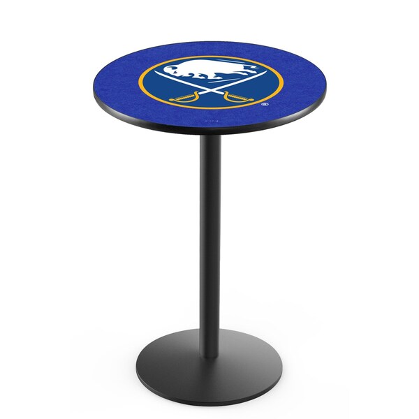 42" Blk Wrinkle Buffalo Sabres Pub Table, 36" dia. Top