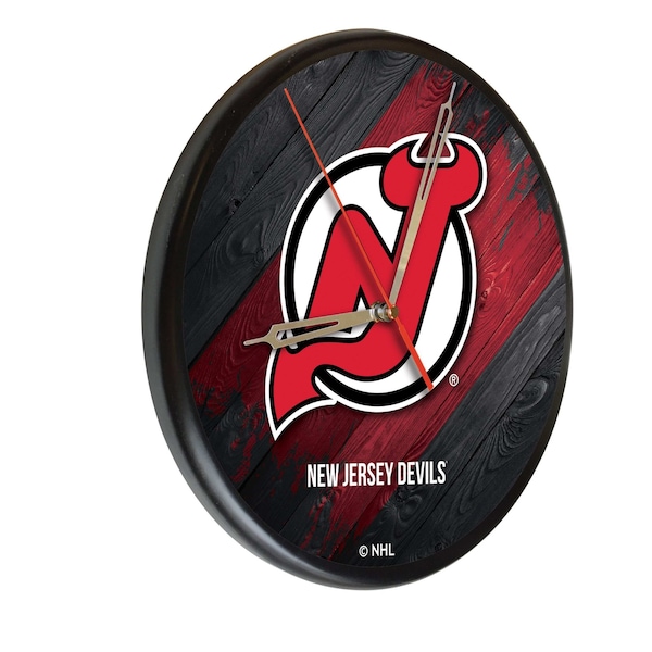 New Jersey Devils 13" Solid Wood Clock