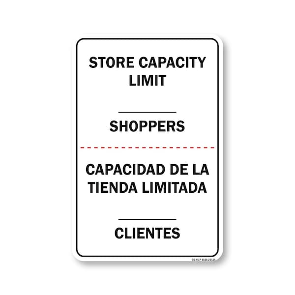 Public Safety, Store Capacity Limit Shoppers Spanish, 24in X 18in Rigid Plastic, OS-NS-P-1824-25439