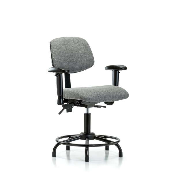 Desk Chair Desk Chair, Fabric, RT Tilt AA Glides, Gry, Adjustable Arms, 19" to 24" Height, Fabric