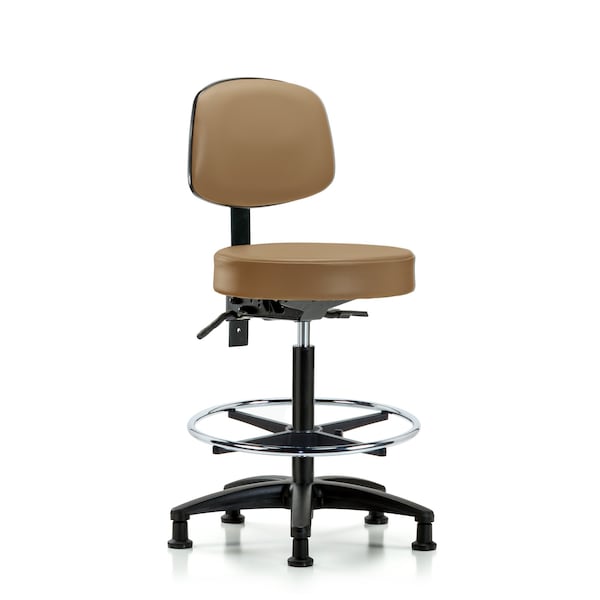 Bench Stool, Hi, Vin, Bk, CF, Glides, Taupe