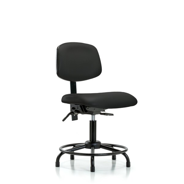 Desk Chair Desk Chair, RT Glides, Vinyl, lBLK, No Arms, 18" to 23" Height, Vinyl, Black