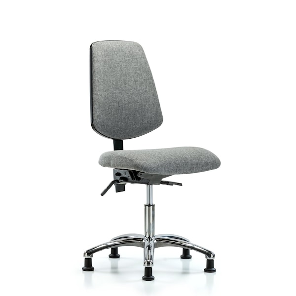 Desk Chair Fab Desk Chair, Med, Bk, Glds, Gry, No Arms, 19" to 24" Height, Fabric, Grey