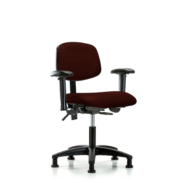 Desk Chair Desk Chair, Vinyl, Tilt AA Glides, Burg, Adjustable Arms, 18" to 23" Height, Vinyl
