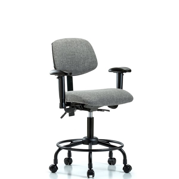 Desk Chair Desk Chair, Fabric, RT Tilt AA Casters, Gry, Adjustable Arms, 21" to 26" Height, Fabric