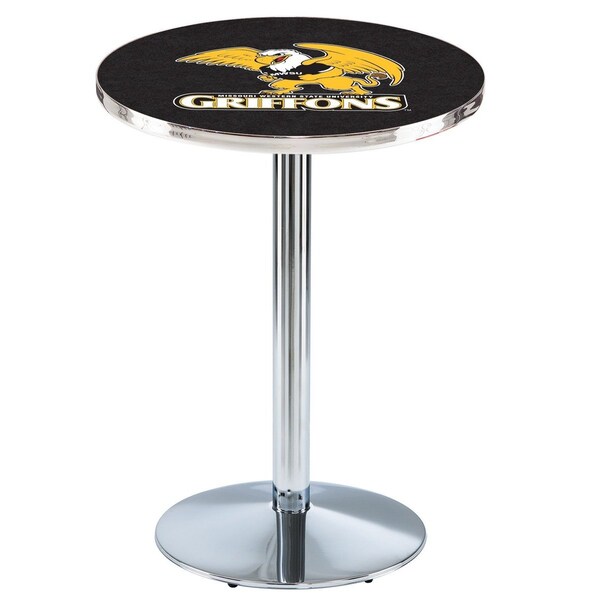 42" Chrome Missouri Western State Pub Table, 36" dia. Top