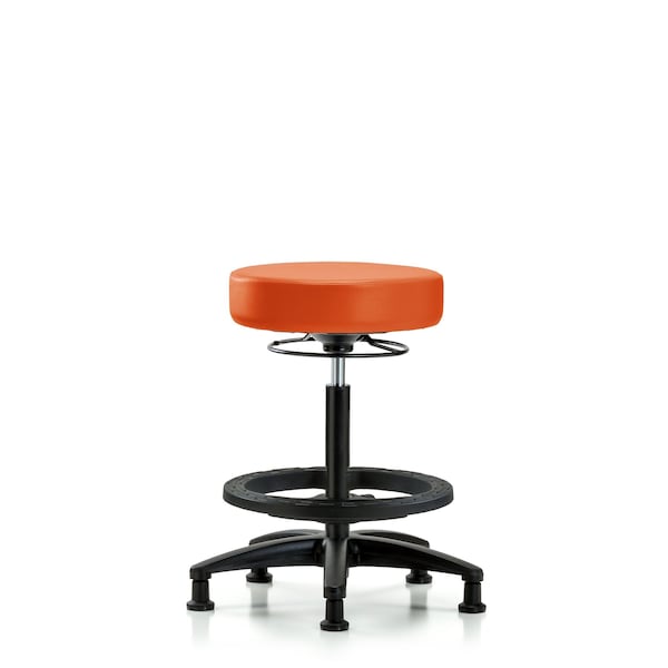 Vin Stool without Back-High Bench Ht with Black FRandStat Glides in Orange Kist Trailblazer Vin