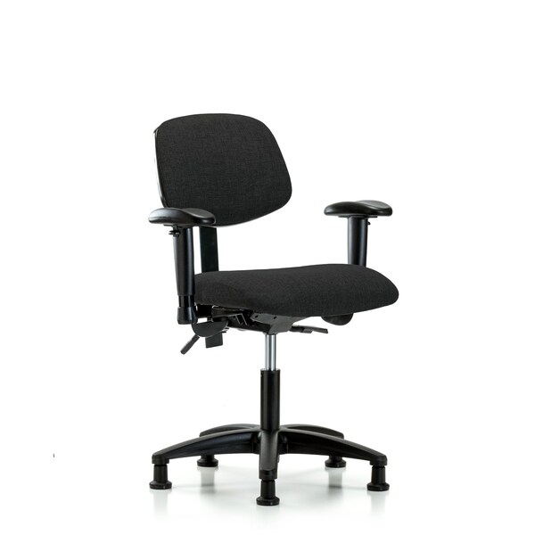 Desk Chair Desk Chair, Fabric, Tilt AA Glides, Blk, Adjustable Arms, 19" to 24" Height, Fabric, Black