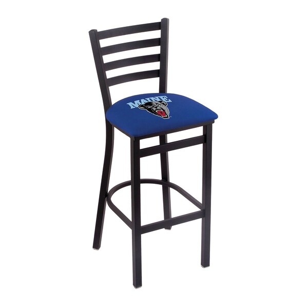 25" Blk Wrinkle Maine Stationary Counter Stool, Ladder Back
