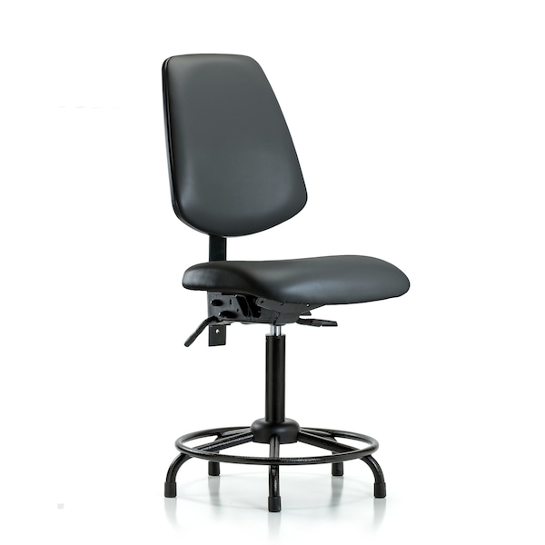 Vinyl Chair, Med Bench, Round Tube Base, Med Back, Glides, Carbon