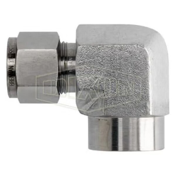 The Right Connection Instrumentation Elbow, 3/8 in x 1/4-18, Tube x FNPT, 316 SS, Domestic