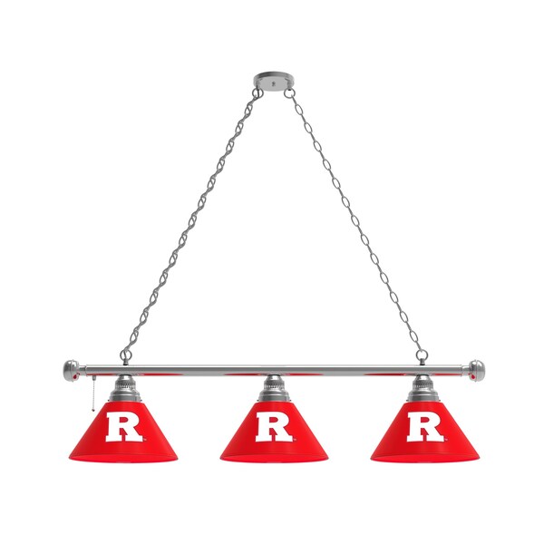 Rutgers 3 Shade Billiard Light, Chrome Fixture