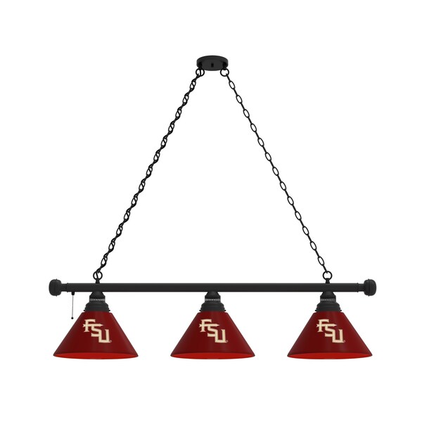 Florida State (Script) 3 Shade Billiard Light, Black Fixture
