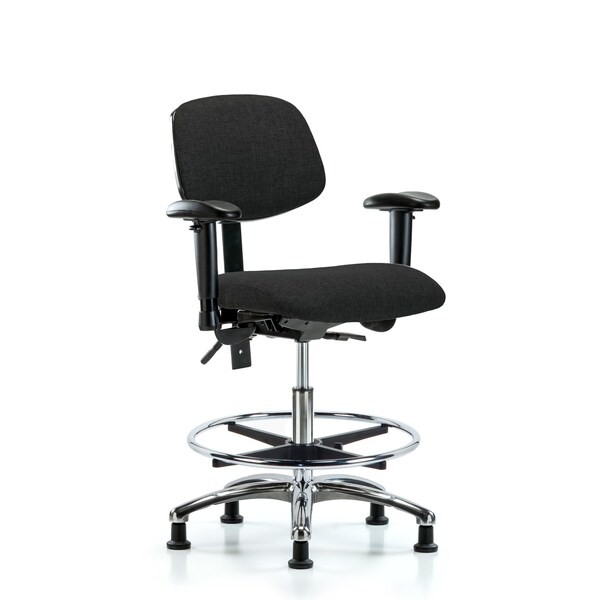 Chair, Fab, Med Bench, Chr AA CF Glides, Blk, 6-Way Adjustable, 22" to 29" Height, Black