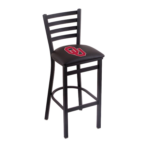 25" Blk Wrinkle Oklahoma Stationary Counter Stool, Ladder Back