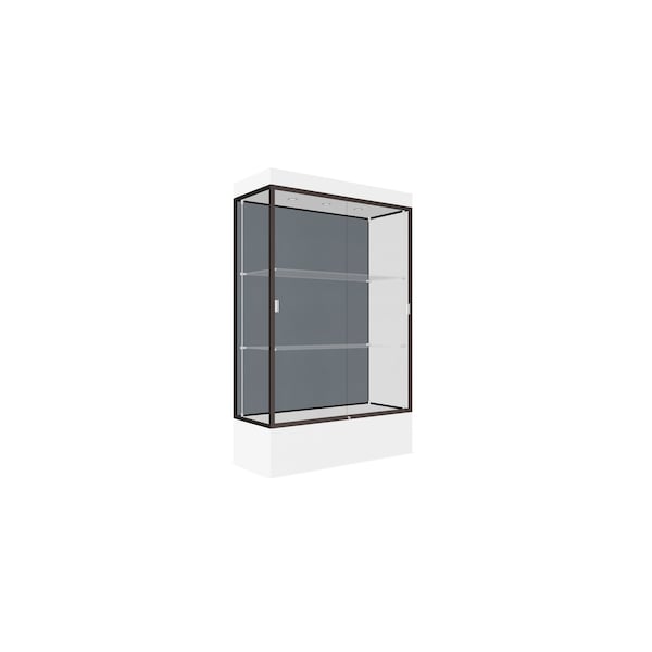 Lighted Floor Display Case 48x76x20, 12" Base, Bronze
