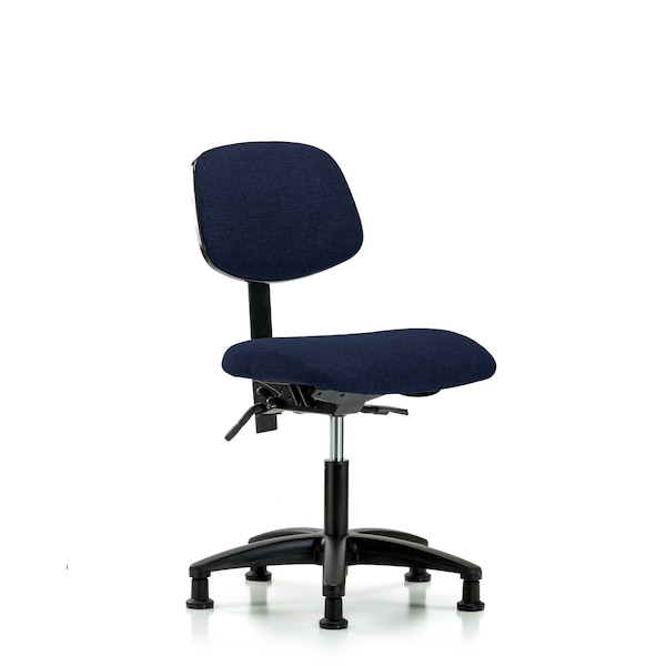 Desk Chair Desk Chair, Fabric, Glides, Nav, No Arms, 19" to 24" Height, Fabric, Dark Blue