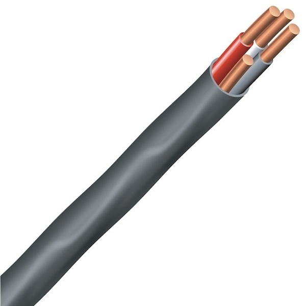 NM-B Non-Metallic Building Cable, Copper, 6 AWG, 3C, Solid, 125 ft