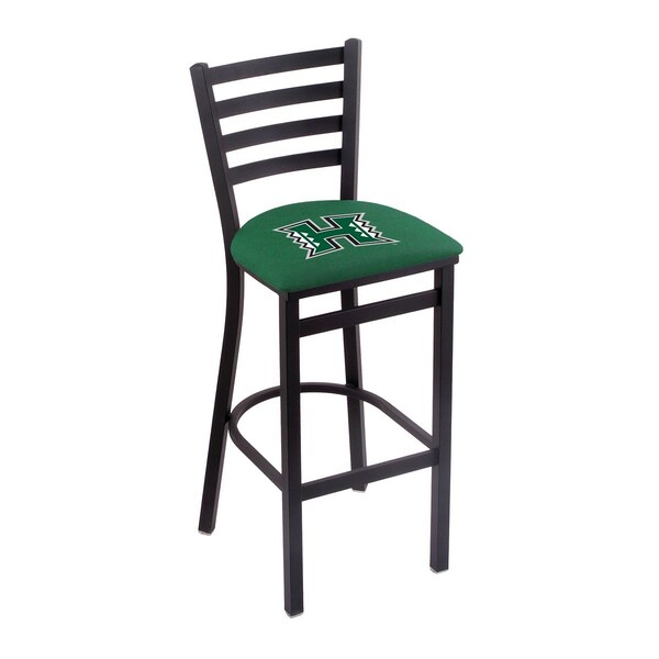 25" Blk Wrinkle Hawaii Stationary Counter Stool, Ladder Back