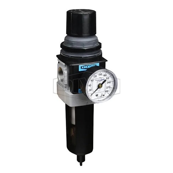 Wilkerson by Self-Relieving Standard Filter/Regulator with GC230 Gauge and Bowl Guard, 1/2 in NPT/BS