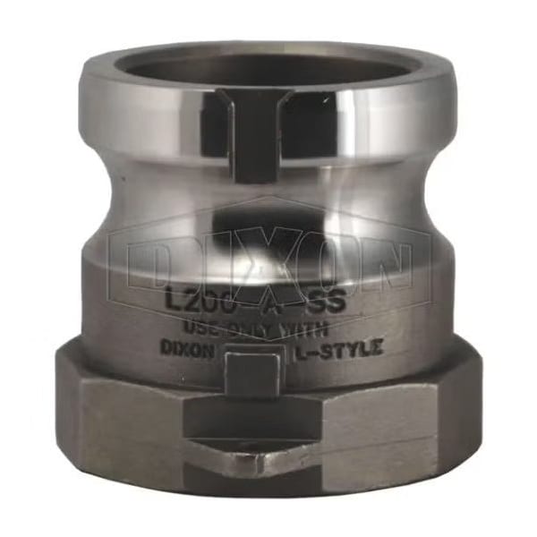 Vent-Lock Type A Cam and Groove Adapter, 2 in x 2-11-1/2, Male Adapter x FNPT, 316 SSss Steel