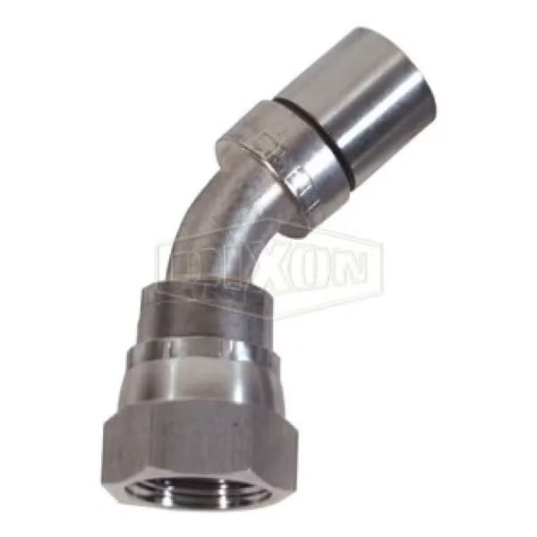 Smooth Bore Hose-to-Tube Fitting with Crimp Collar, Dash 3 x 3/16 in, Hose x FJIC, 304 Stainless Ste