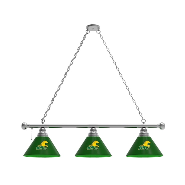 Kentucky State University 3 Shade Billiard Light, Chrome Fixture