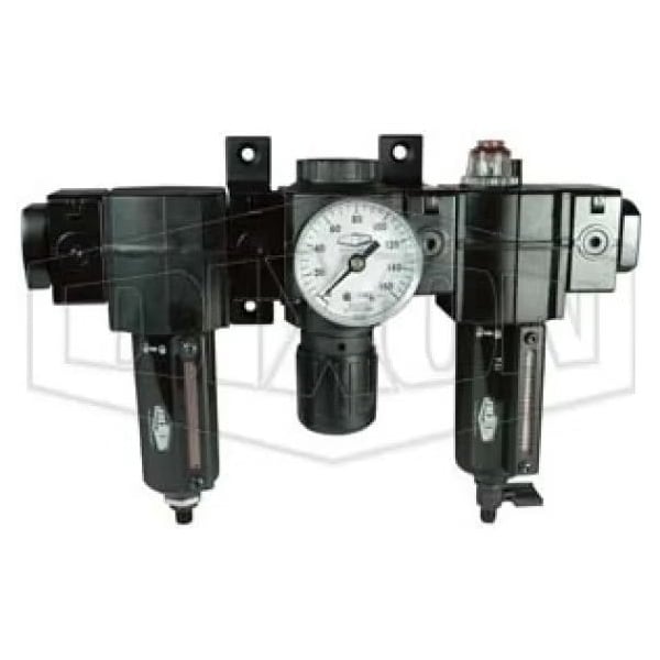 Norgren by  Compact Relieving Combination Unit, 1/2 in Port, 70 SCFM Flow Rate, Aluminum Bowl, 250 p